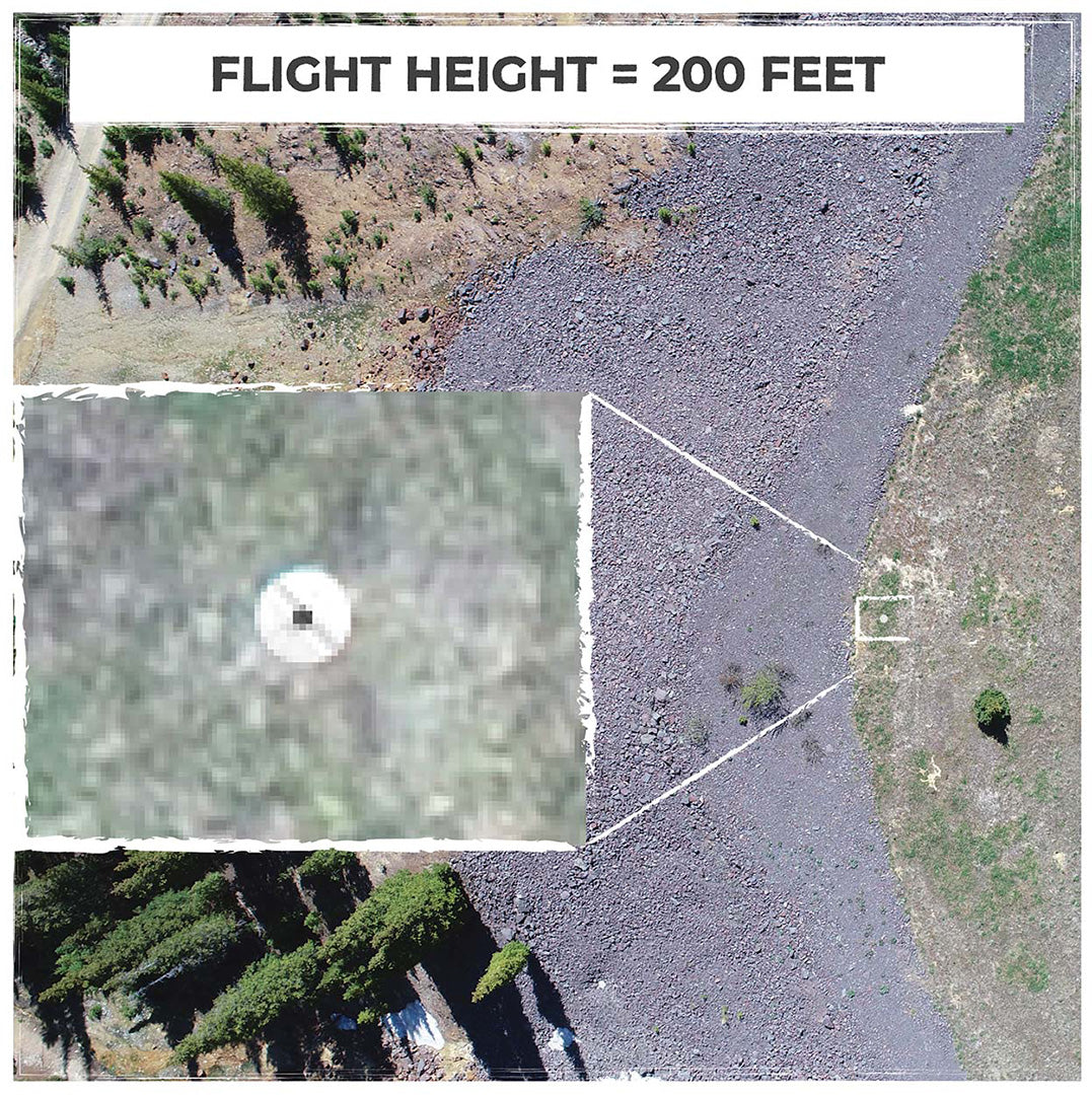 High visibility in aerial mapping imagery. Perfect for drone ground control points and photogrammetry. Ensures accurate data collection, providing professional and time-saving solutions for land surveyors.